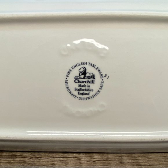 Blue Willow Bone China by Churchill Covered Butter Dish NWT - Picture 10 of 11
